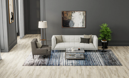 Bashian Cambridge C191-CM108 Blue/Beige Area Rug Room Scene Feature