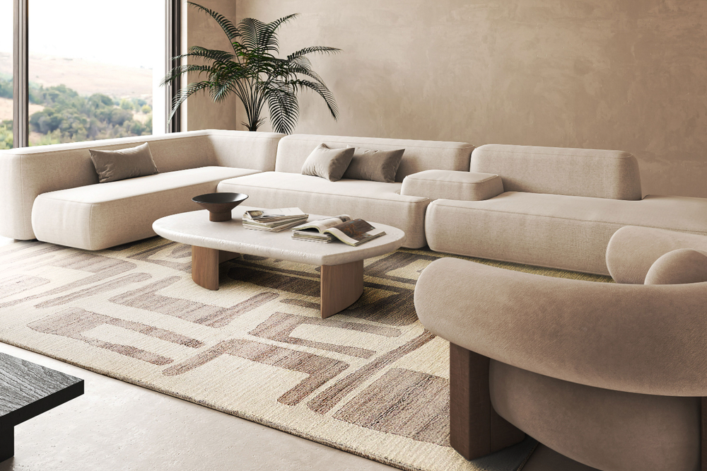 Exquisite Rugs Carmel 6851 Ivory/Beige Area Rug Room Scene Feature