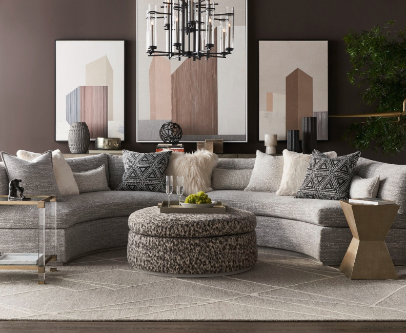 Feizy Euclid T8004 Gray/Ivory Area Rug by Thom Filicia Lifestyle Image Feature