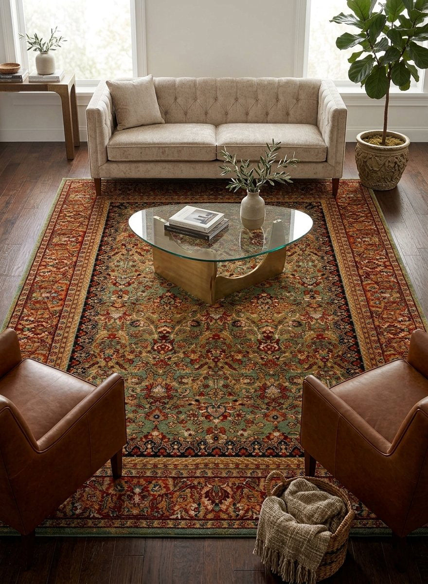 Karastan Spice Market Tigris Aquamarine Featured image in living room setting