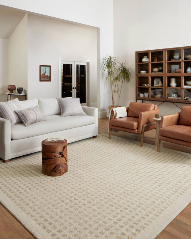 Chris Loves Julia x Loloi Polly POL-01 Ivory / Natural Area Rug Room Scene Feature