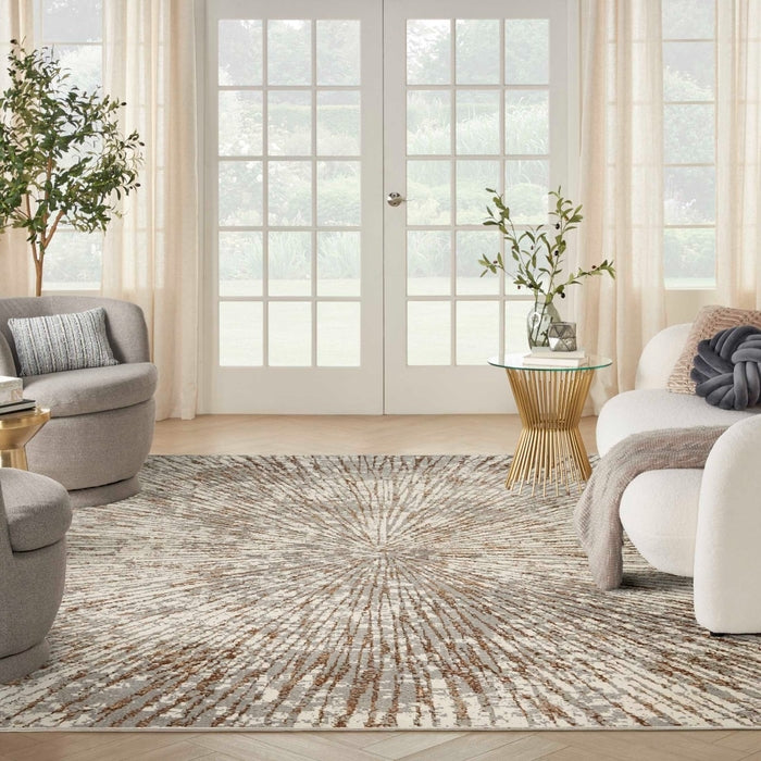 Nourison Metallic MTL01 Grey Mocha Area Rug by Inspire Me! Home Decor Room Scene Feature