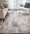 Nourison Maxell MAE17 Ivory/Teal Area Rug Room Scene Featured