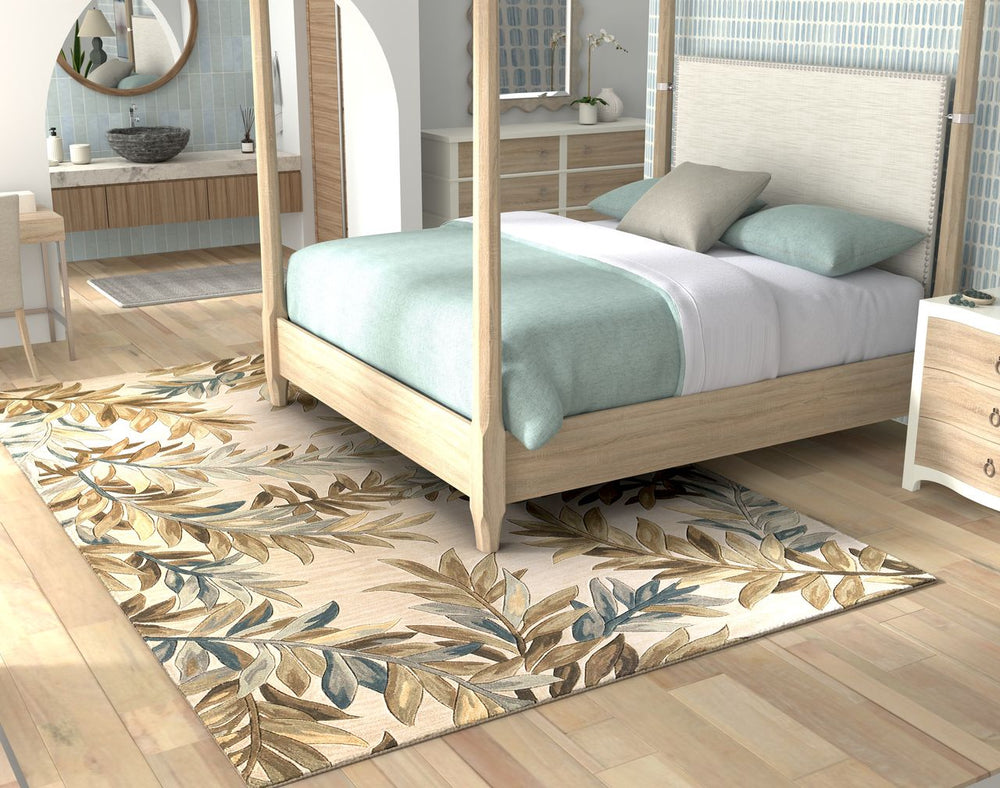 KAS Sparta 3126 Ivory Tropical Branches Area Rug Room Scene Feature