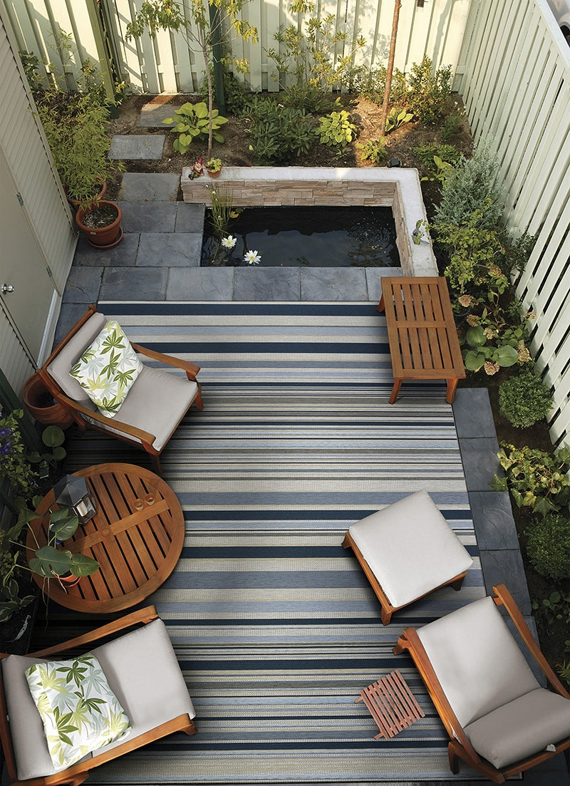 Couristan Dolce Striped Nautical Area Rug Lifestyle Image Feature