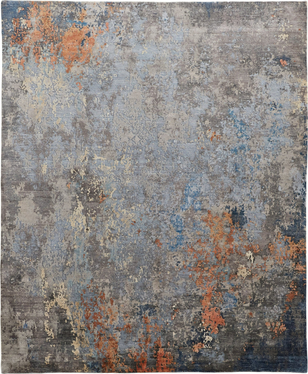 Havila Fine Rugs Gift H1946 Blue/Orange Area Rug – Incredible Rugs and ...