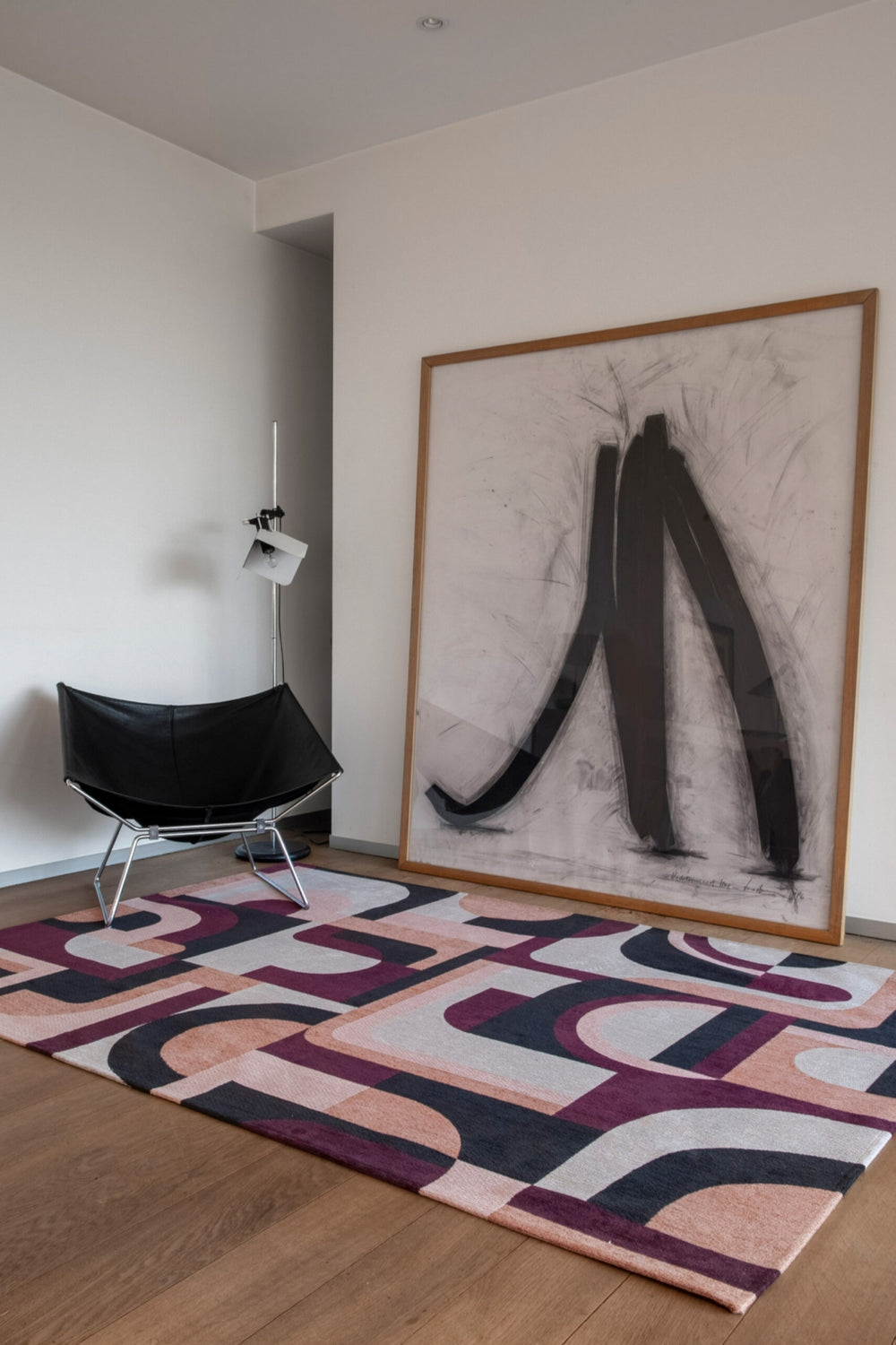 Louis De Poortere Nuance Module 9209 Pink Rohe Area Rug Lifestyle Image Feature