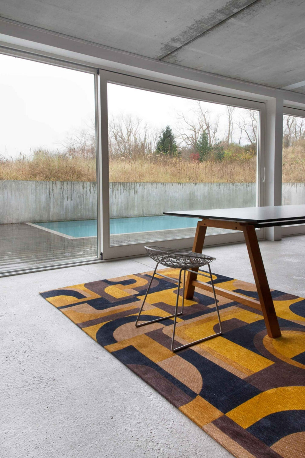 Louis De Poortere Nuance Module 9210 Yellow Meyer Area Rug Lifestyle Image Feature