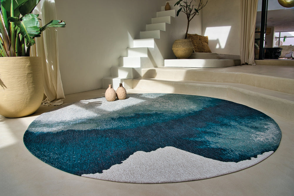 Louis De Poortere Meditation Lagoon 9332 Inkjet Area Rug Lifestyle Image Feature