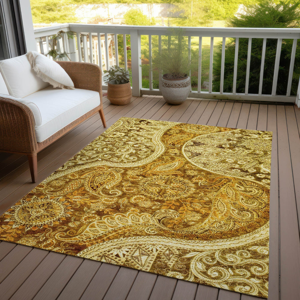 Piper Looms Chantille Swirl ACN1078 Terracotta Machine Washable Area Rug Outdoor Lifestyle Image Feature