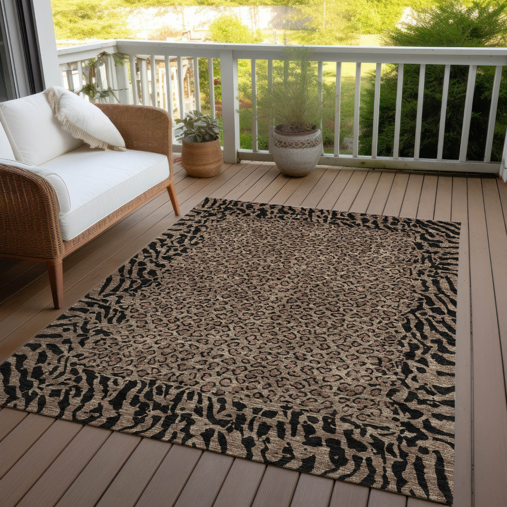 Piper Looms Chantille Animal Skin ACN1230 Brown Machine Washable Area Rug Outdoor Lifestyle Image Feature