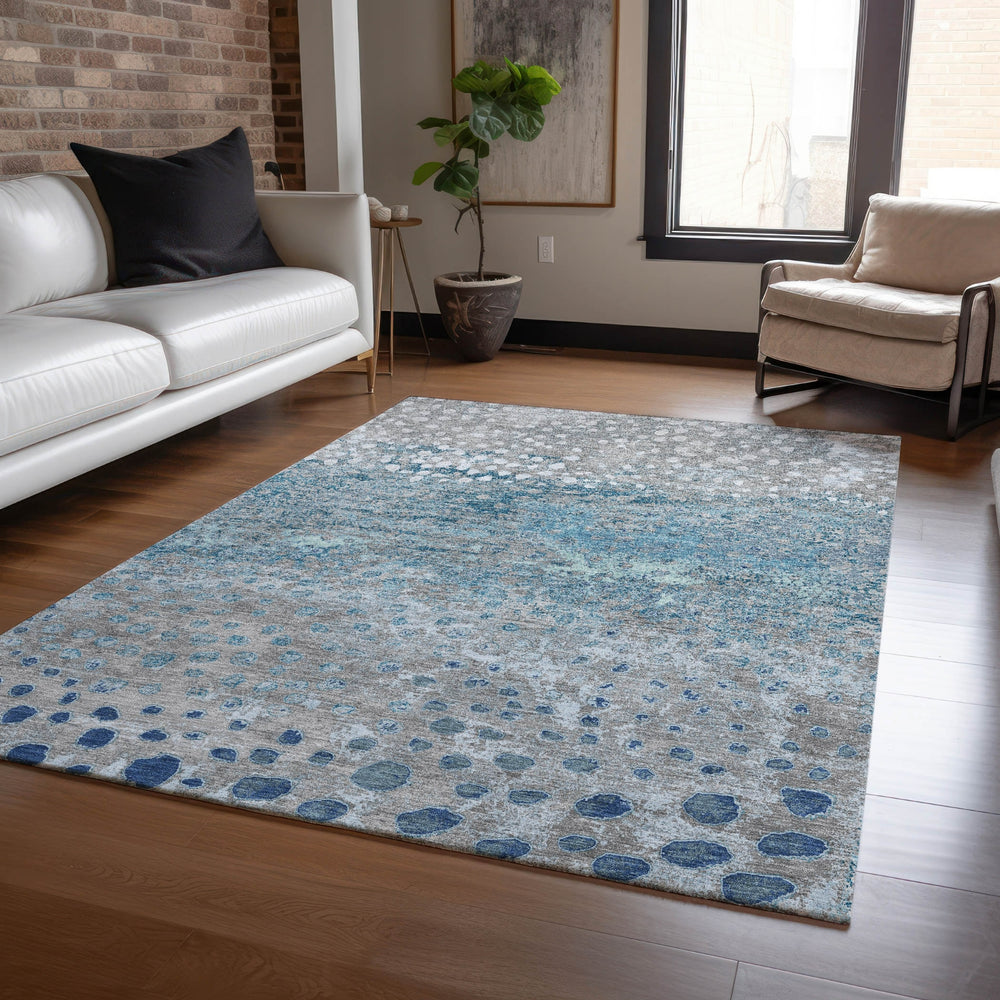 Piper Looms Chantille Dots ACN1368 Gray Machine Washable Area Rug Lifestyle Image Feature