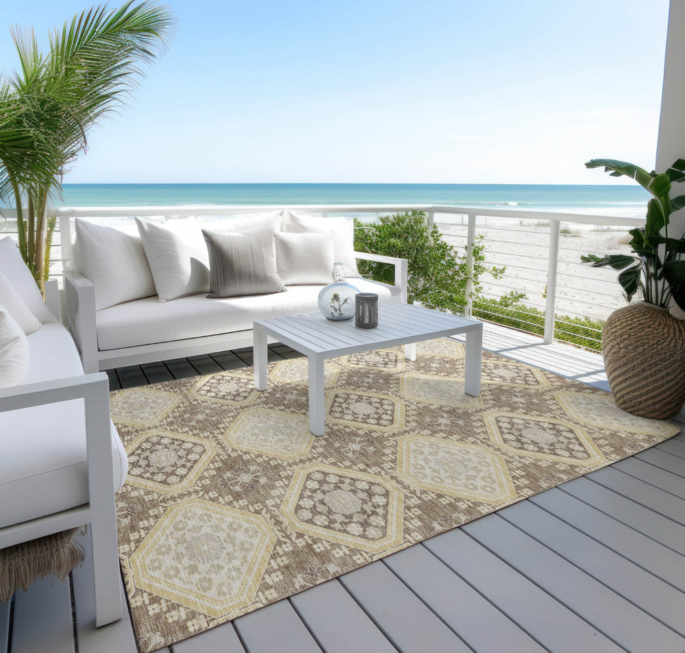 Piper Looms Chantille Formal ACN1450 Taupe Machine Washable Area Rug Outdoor Lifestyle Image Feature