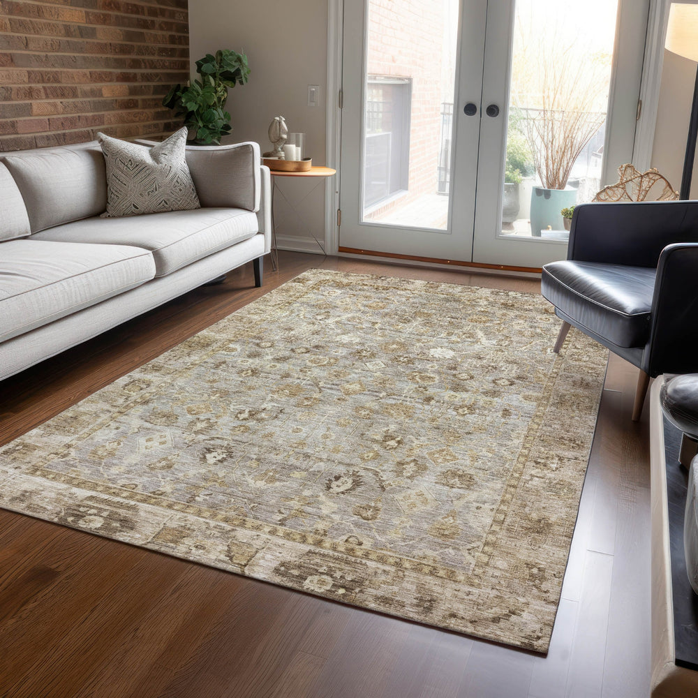 Piper Looms Chantille Global ACN1772 Taupe Machine Washable Area Rug Lifestyle Image Feature