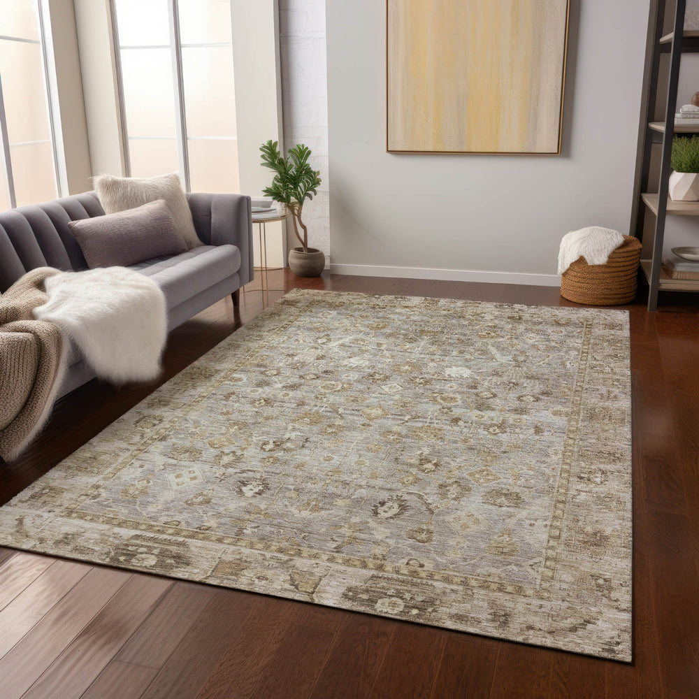 Piper Looms Chantille Global ACN1772 Taupe Machine Washable Area Rug Lifestyle Image Feature