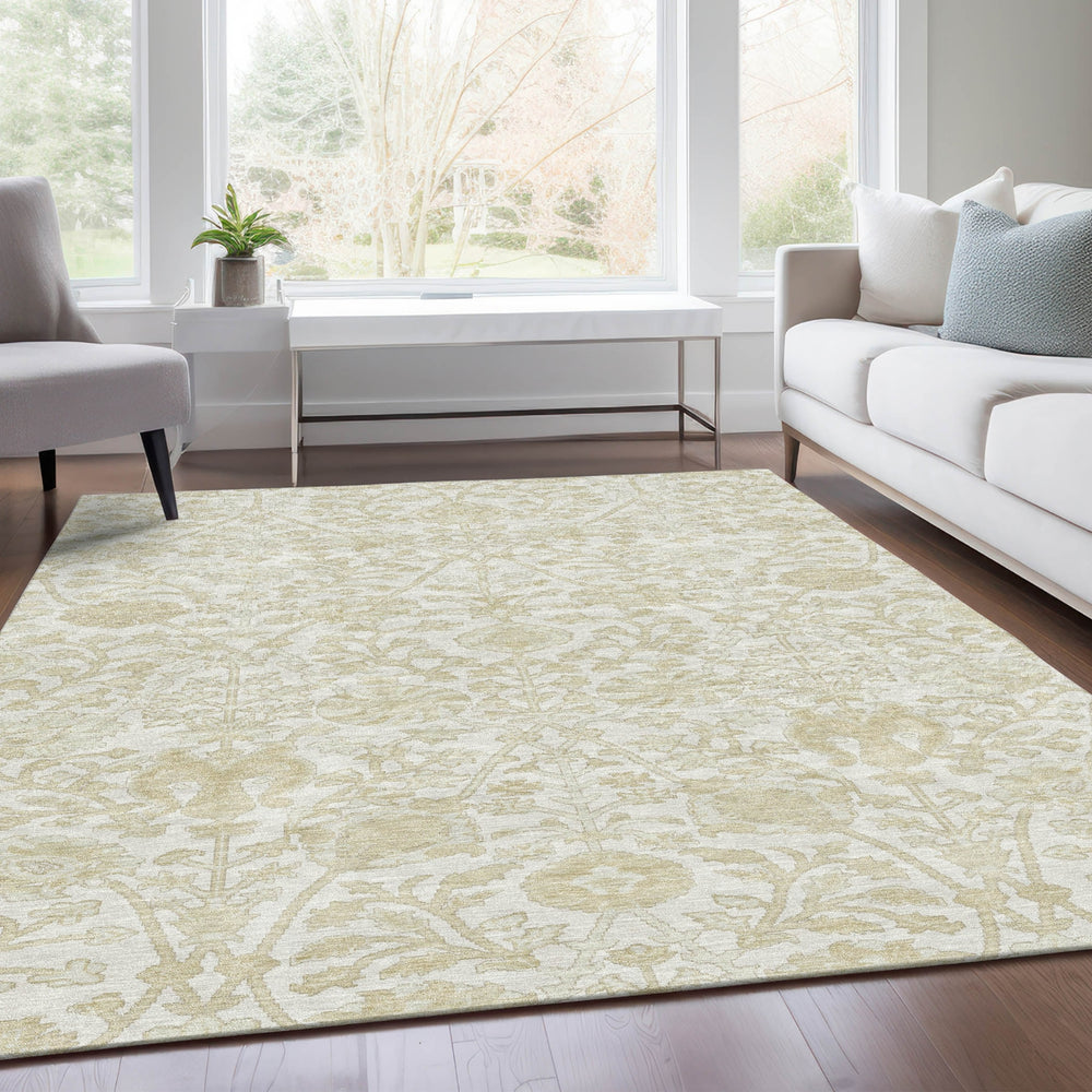 Piper Looms Chantille Arabesque ACN1973 Ivory Machine Washable Area Rug Lifestyle Image Feature