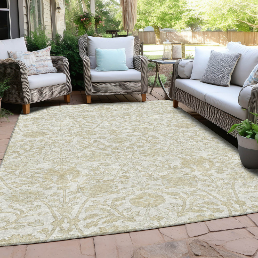 Piper Looms Chantille Arabesque ACN1973 Ivory Machine Washable Area Rug Outdoor Lifestyle Image Feature