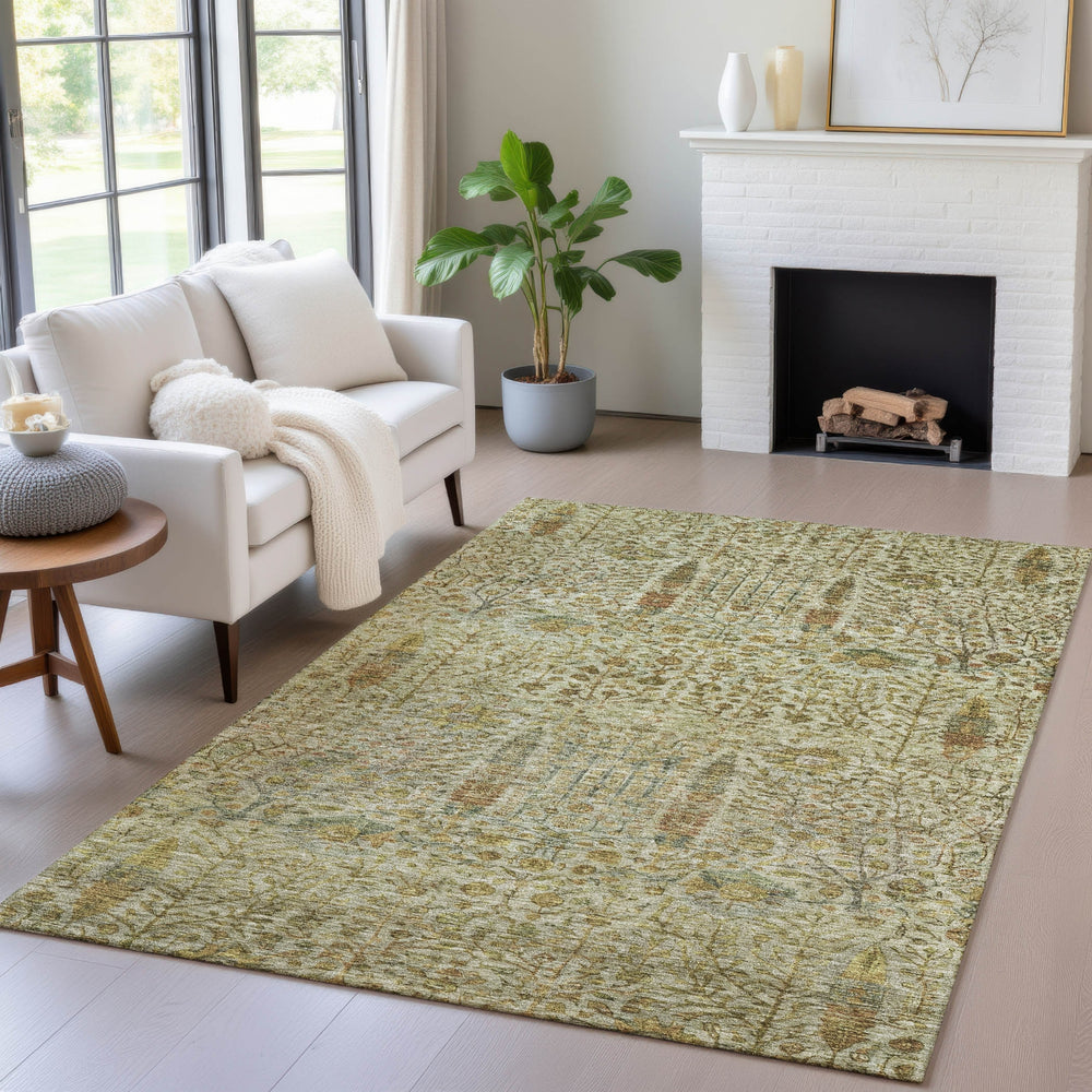 Piper Looms Chantille Americana ACN2053 Wheat Machine Washable Area Rug Lifestyle Image Feature