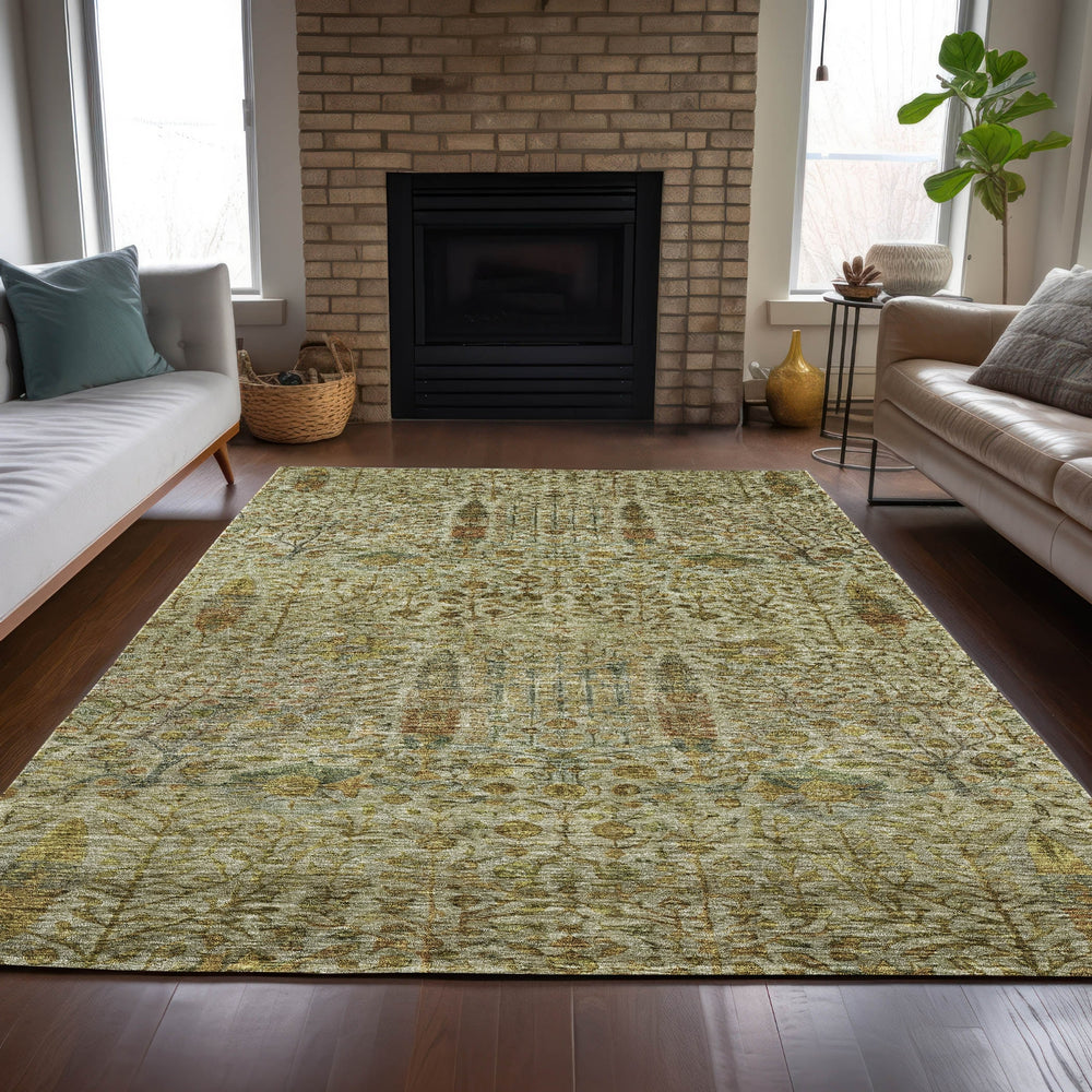 Piper Looms Chantille Americana ACN2053 Wheat Machine Washable Area Rug Lifestyle Image Feature