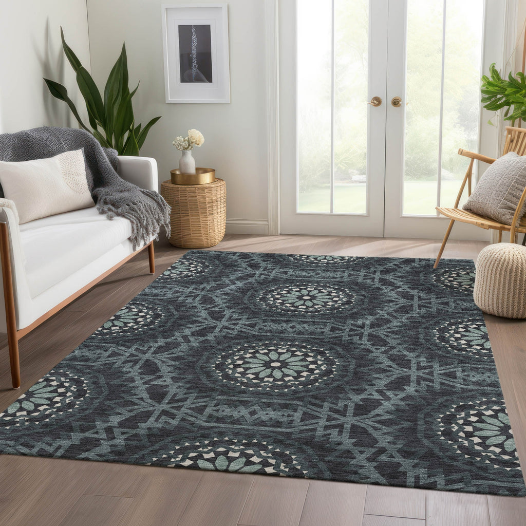 Piper Looms Chantille Circles ACN619 Charcoal Area Rug