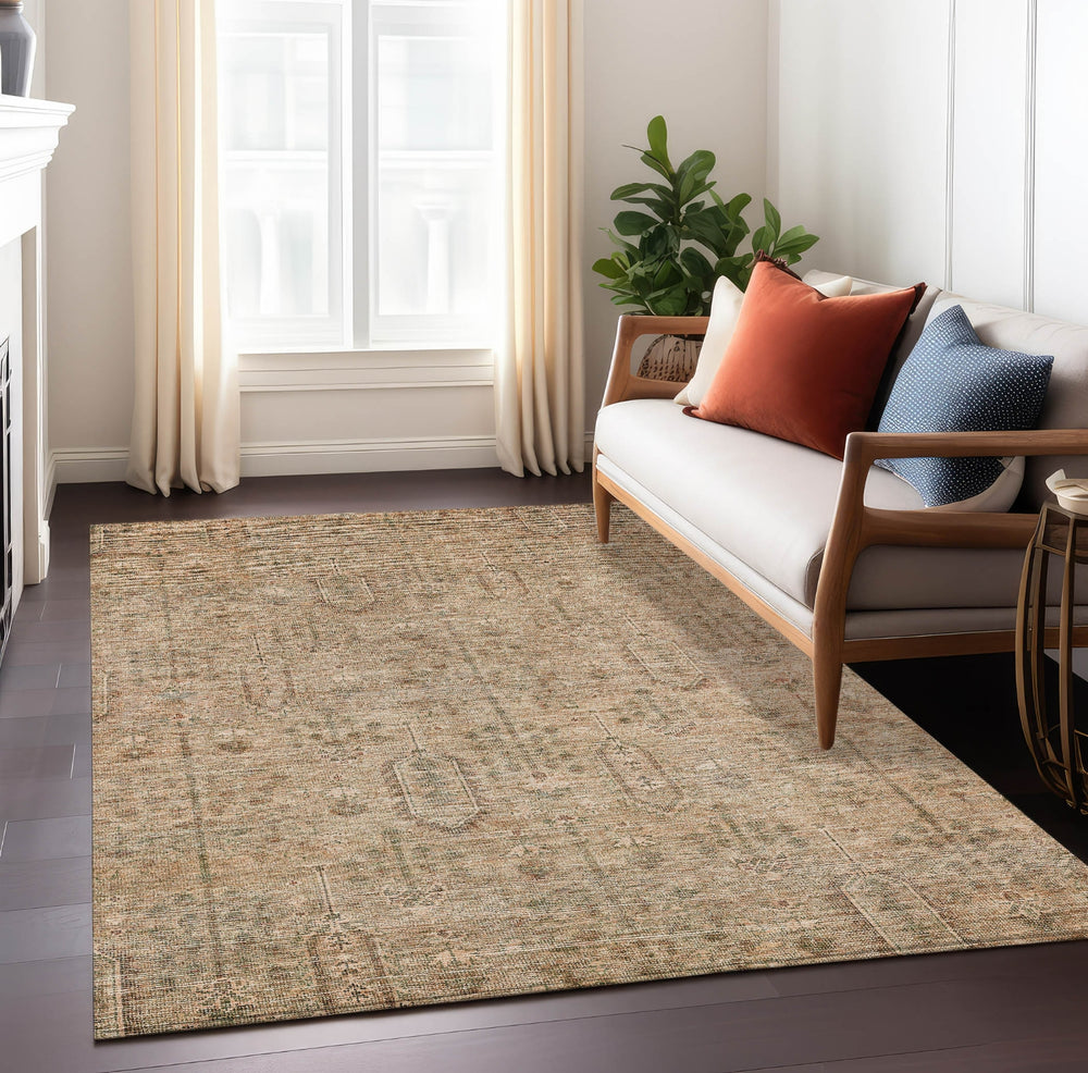 Piper Looms Chantille Southwest ACN790 Terracotta Machine Washable Area Rug Lifestyle Image Feature