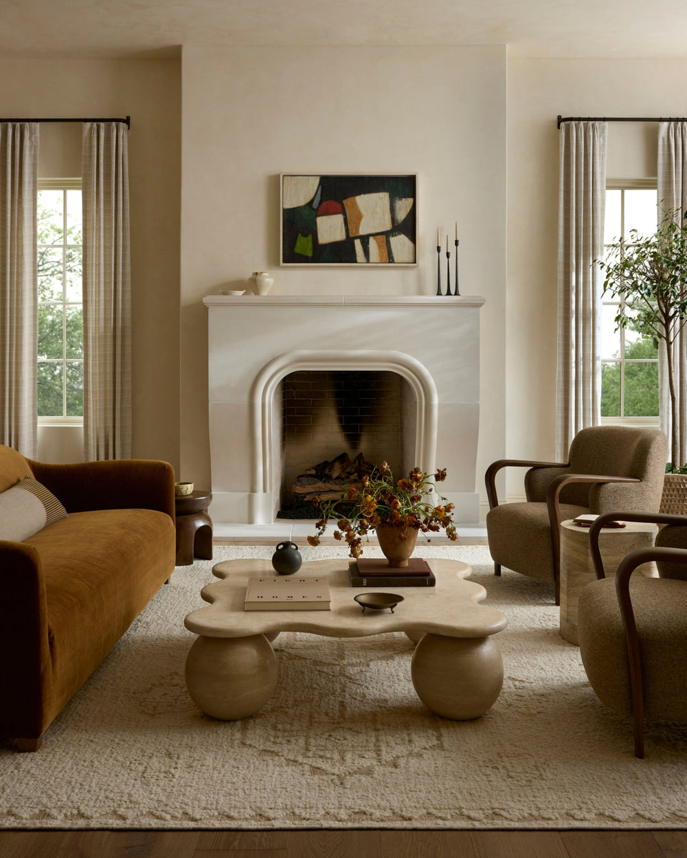 Loloi Alara ALR-02 Ivory / Natural Area Rug Lifestyle Image Feature