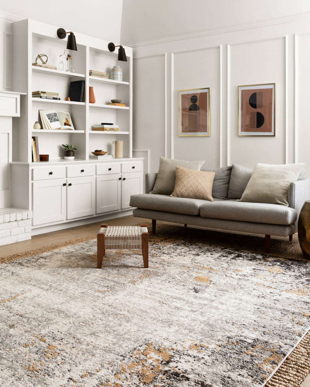 Loloi Alchemy ALC-02 Granite/Gold Area Rug Lifestyle Image Feature