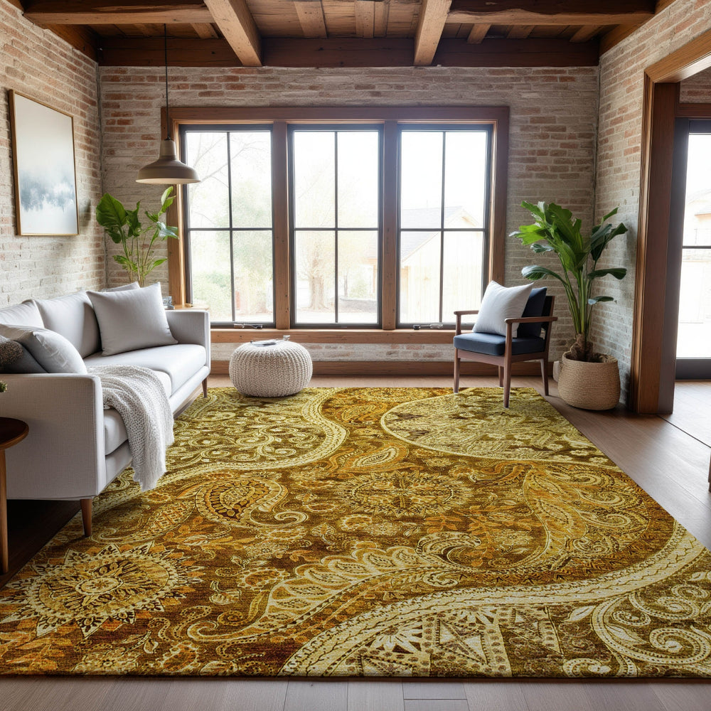 Piper Looms Mayfield Swirl AMF1078 Terracotta Machine Washable Area Rug Lifestyle Image Feature