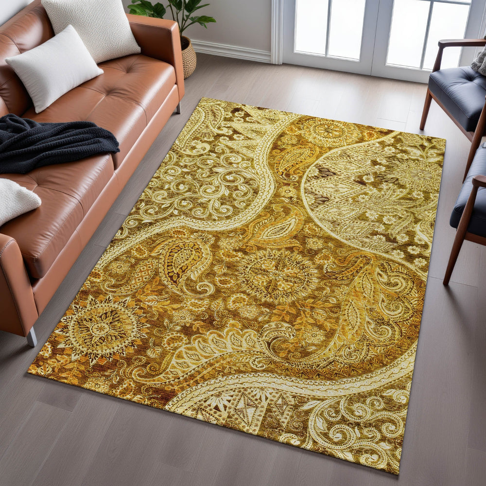 Piper Looms Mayfield Swirl AMF1078 Terracotta Machine Washable Area Rug Lifestyle Image Feature