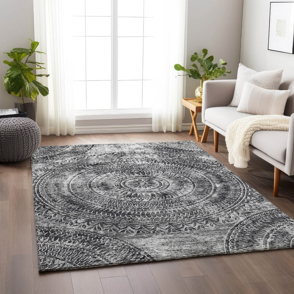 Piper Looms Mayfield Medallion AMF113 Gray Machine Washable Area Rug Lifestyle Image Feature