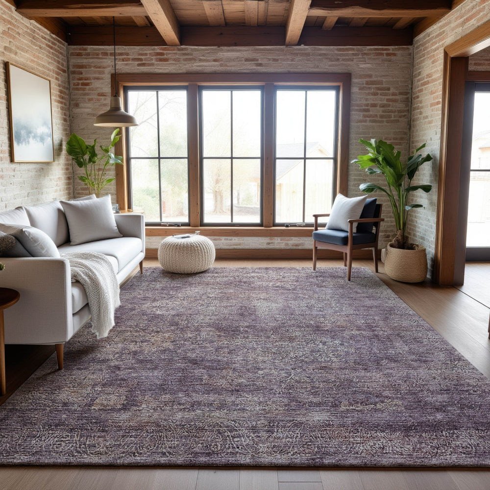 Piper Looms Mayfield Global AMF1172 Plum Machine Washable Area Rug Lifestyle Image Feature