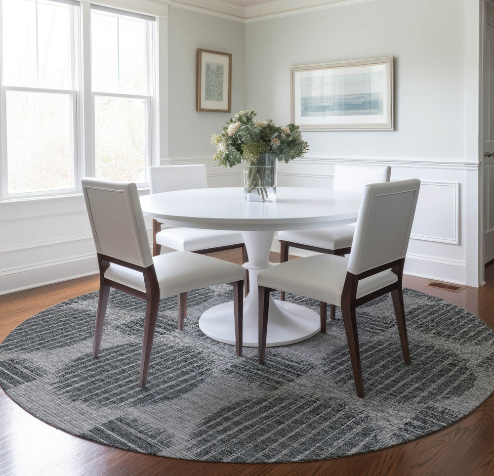 Piper Looms Mayfield Geometric Circles AMF119 Shadow Machine Washable Area Rug Round Lifestyle Image Feature