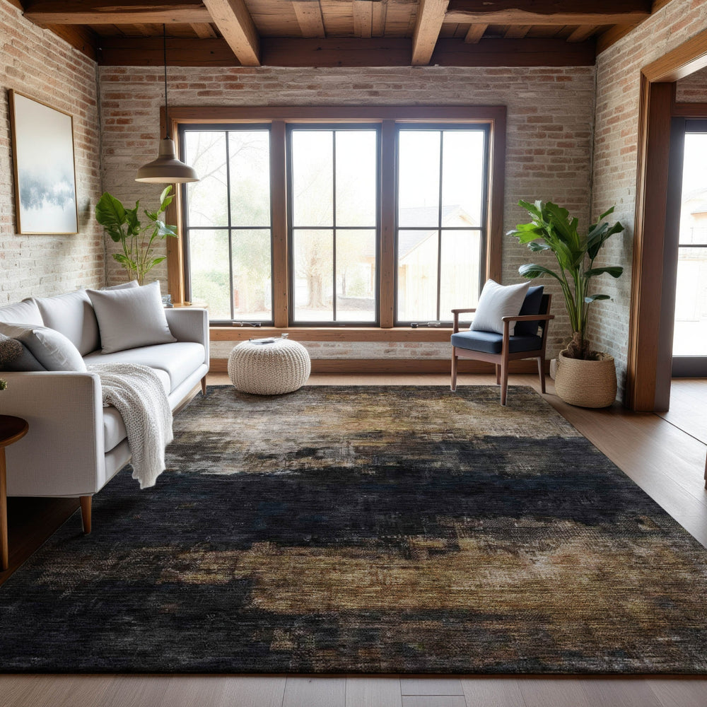 Piper Looms Mayfield Abstract AMF1209 Charcoal Machine Washable Area Rug Lifestyle Image Feature