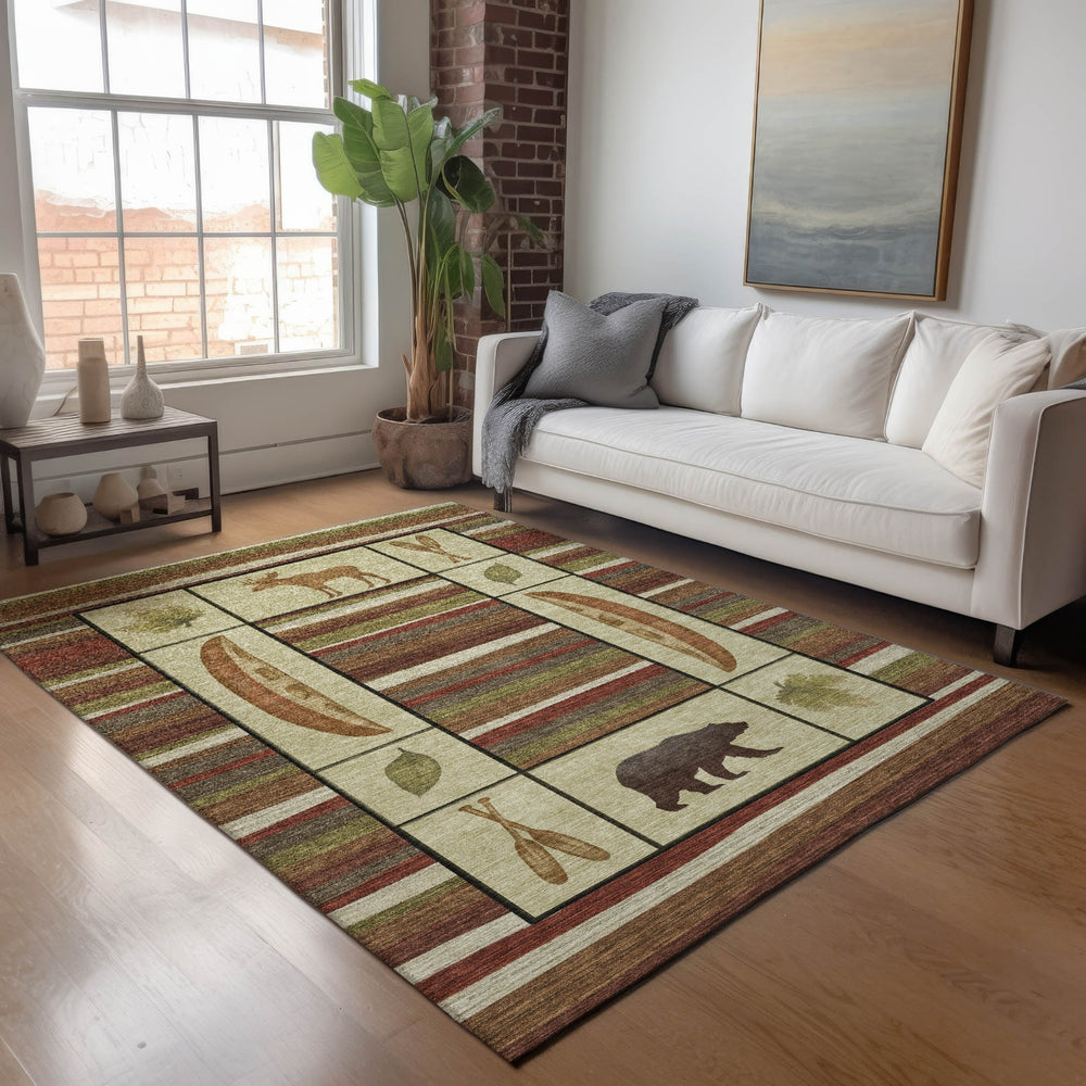 Piper Looms Mayfield Cabin: Stripes AMF143 Multi Machine Washable Area Rug Lifestyle Image Feature