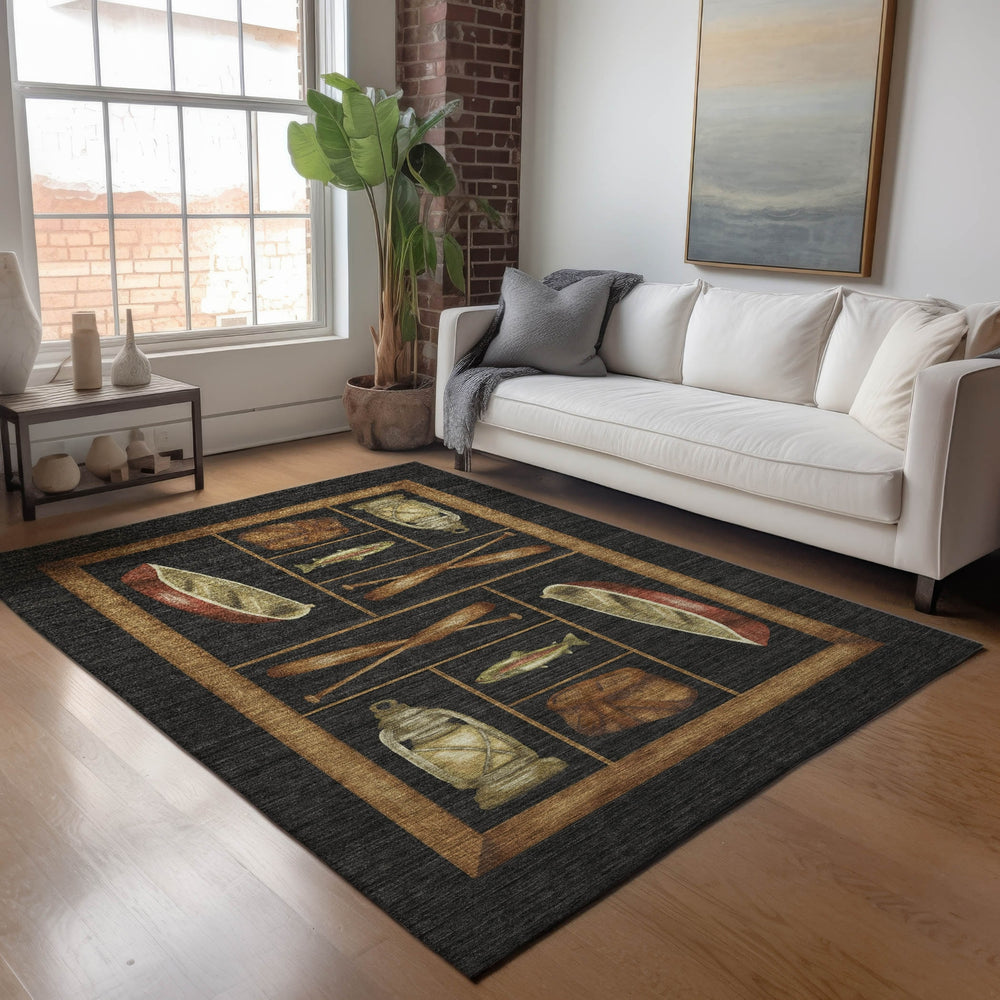 Piper Looms Mayfield Cabin AMF144 Midnight Machine Washable Area Rug Lifestyle Image Feature