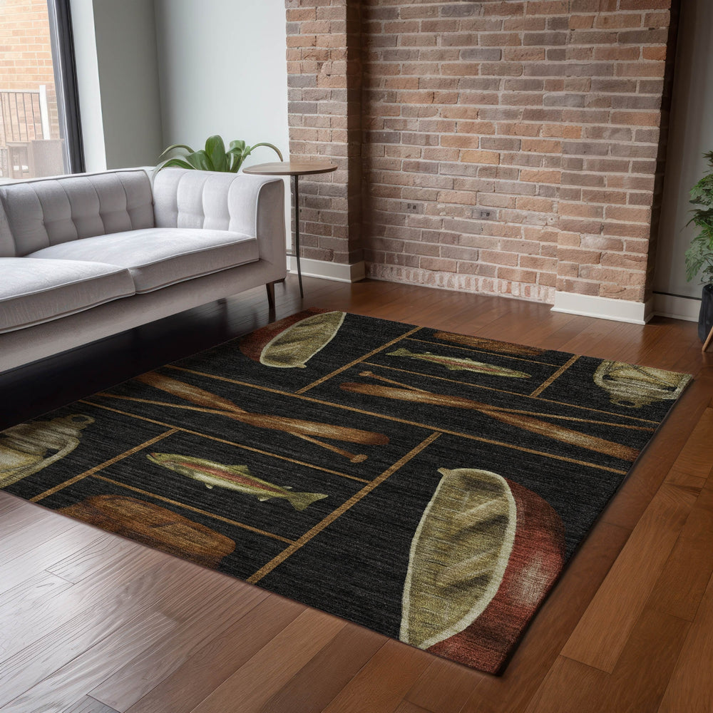 Piper Looms Mayfield Cabin AMF144 Midnight Machine Washable Area Rug Lifestyle Image Feature
