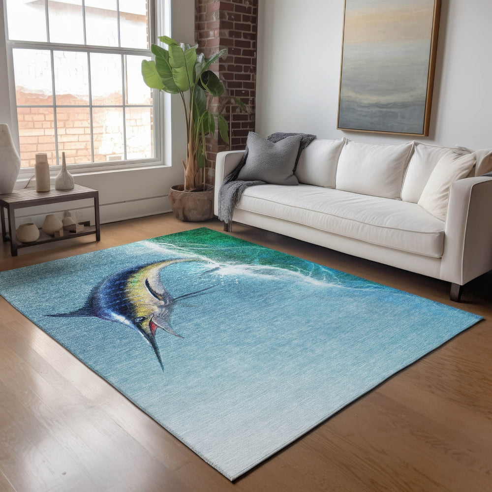 Piper Looms Mayfield Sailfish AMF147 Bermuda Machine Washable Area Rug Lifestyle Image Feature