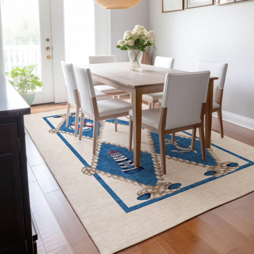 Piper Looms Mayfield Lighthouse AMF151 Ivory Machine Washable Area Rug Lifestyle Image Feature