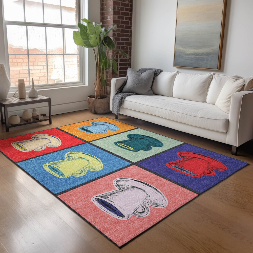 Piper Looms Mayfield Coffee Mugs AMF165 Kaleidoscope Machine Washable Area Rug Lifestyle Image Feature