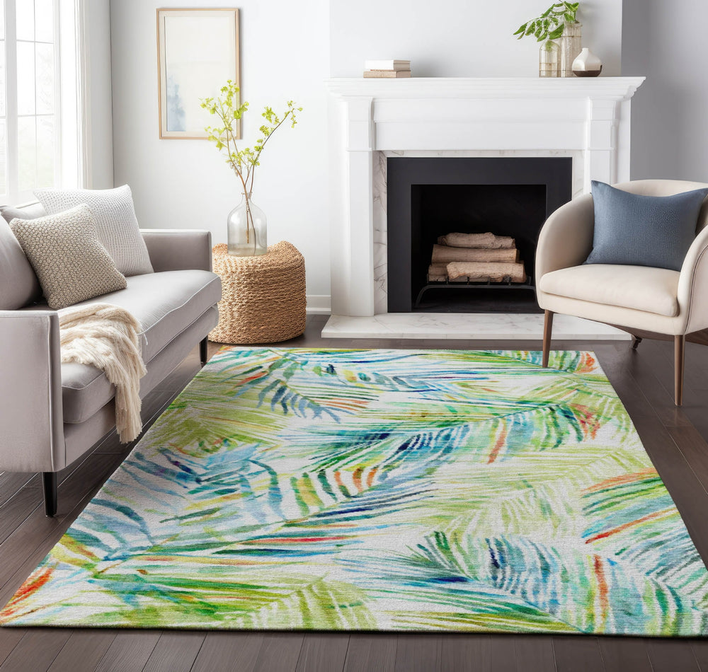 Piper Looms Mayfield Leaves AMF199 Multi Machine Washable Area Rug Lifestyle Image Feature