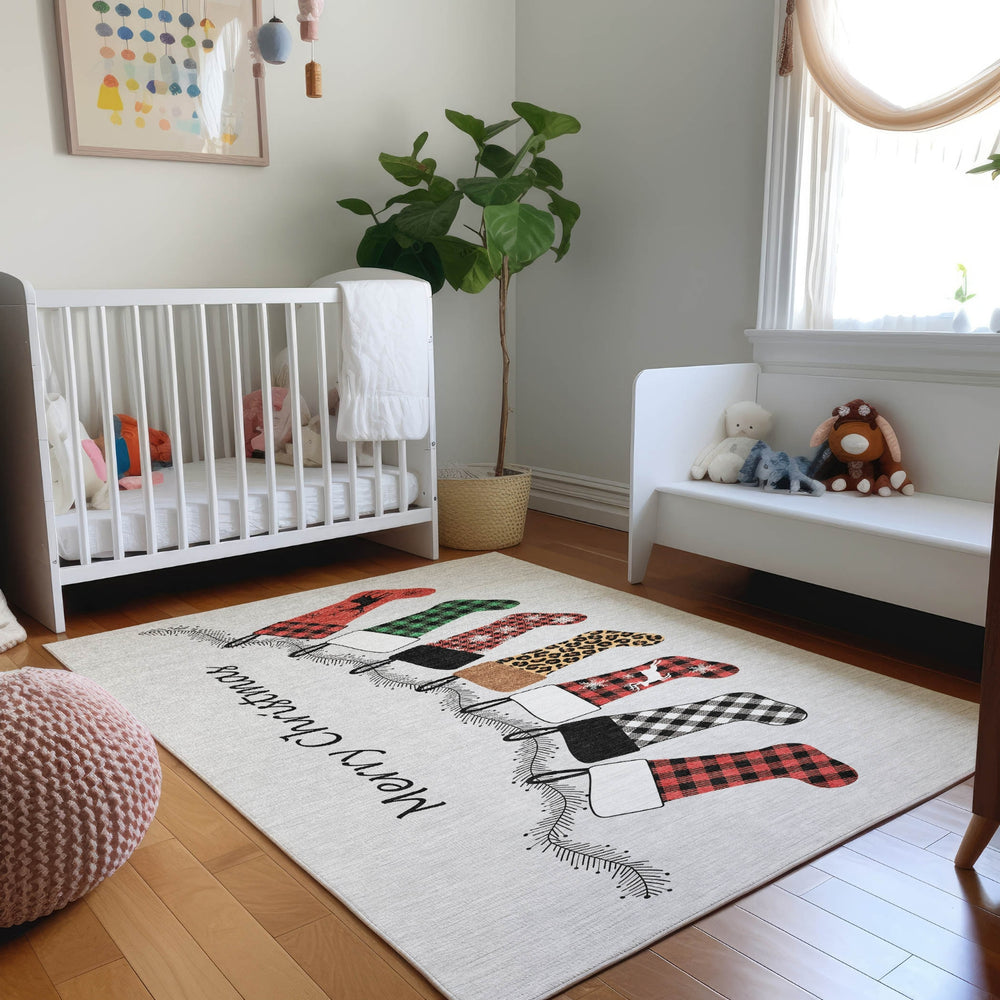 Piper Looms Mayfield Stockings AMF216 Gray Machine Washable Area Rug Lifestyle Image Feature