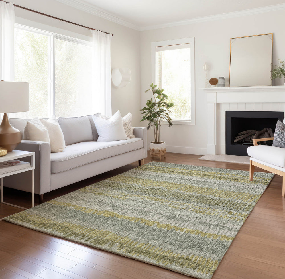Piper Looms Mayfield Loops and Lines AMF37 Sage Machine Washable Area Rug Lifestyle Image Feature