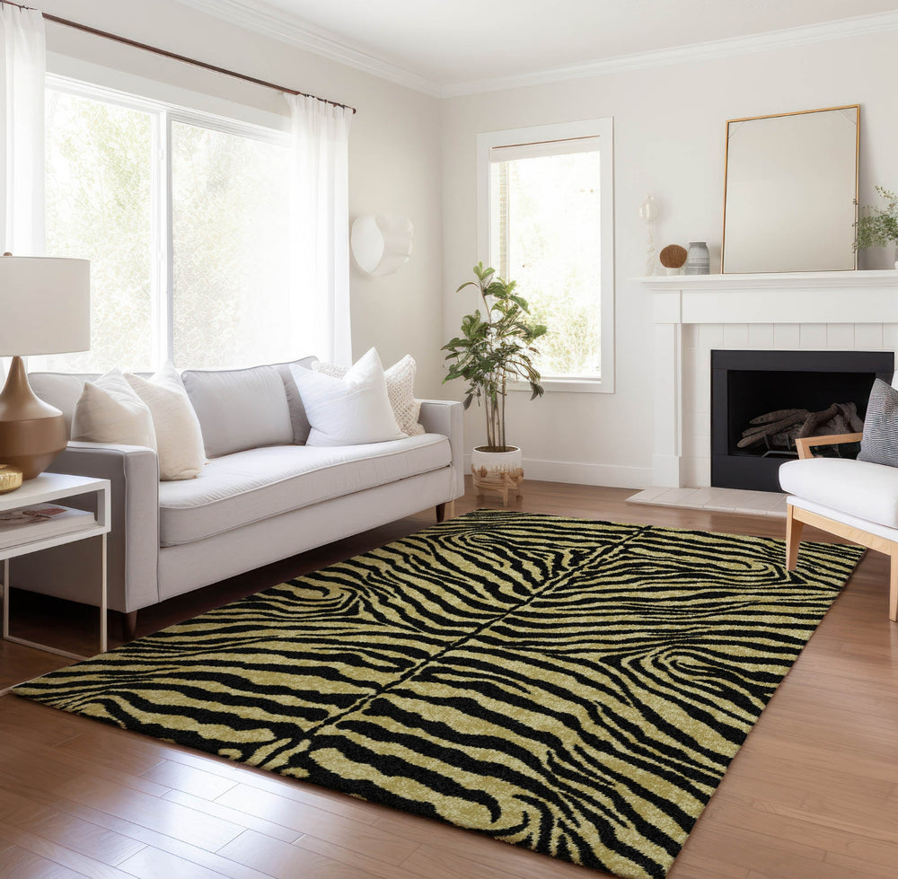 Piper Looms Mayfield Zebra AMF42 Gilded Machine Washable Area Rug Lifestyle Image Feature