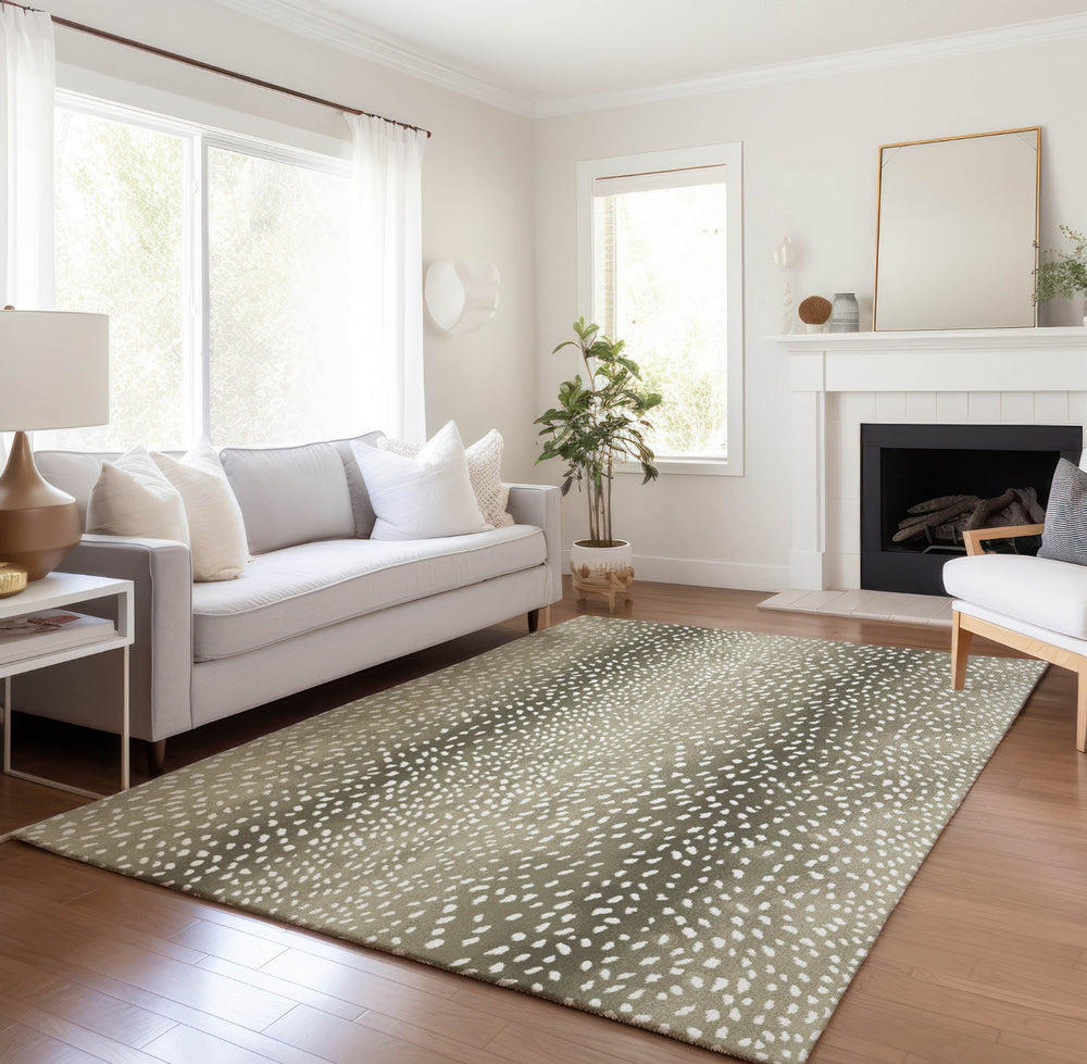 Piper Looms Mayfield Antelope AMF44 Fawn Machine Washable Area Rug Lifestyle Image Feature