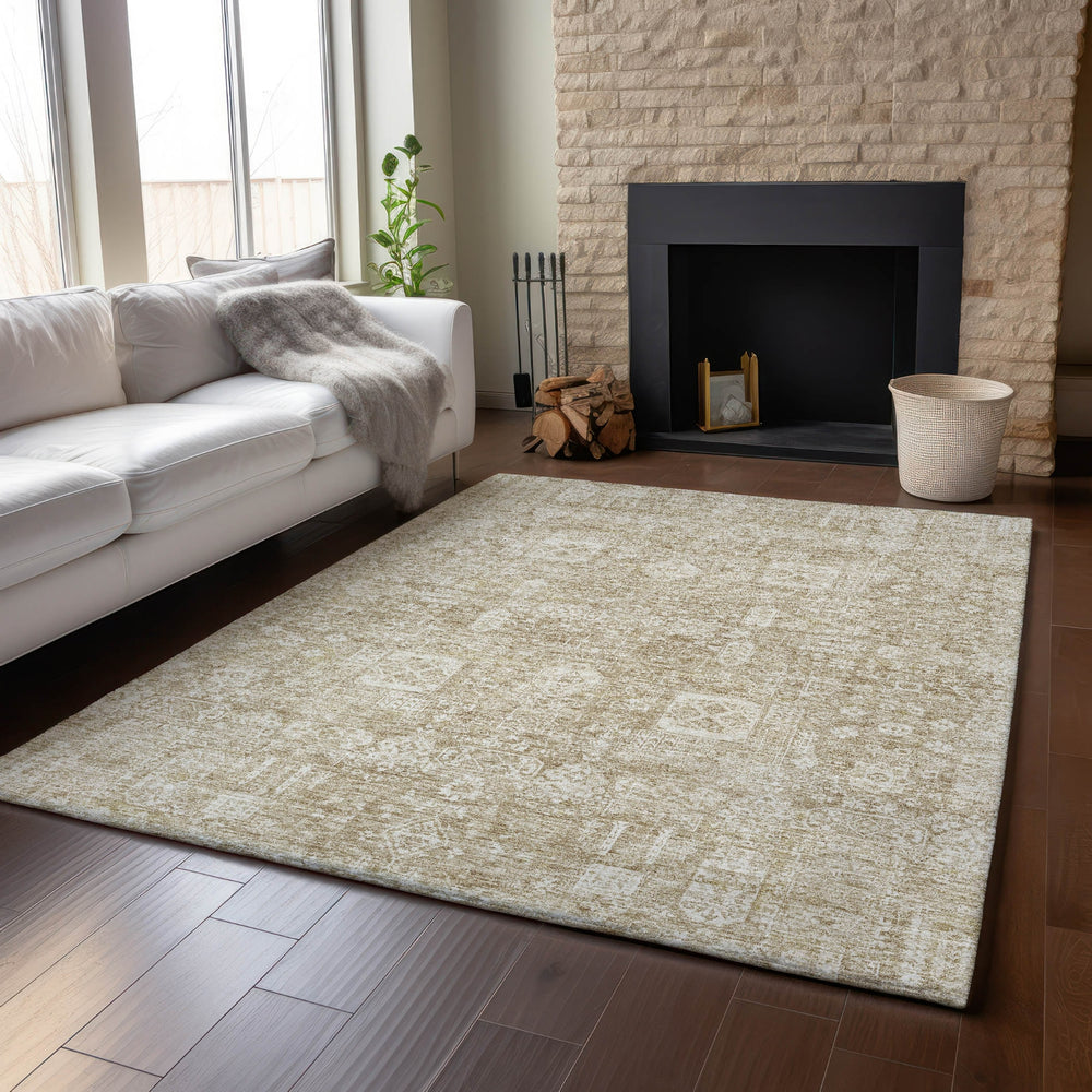 Piper Looms Mayfield Panel AMF637 Beige Machine Washable Area Rug Lifestyle Image Feature