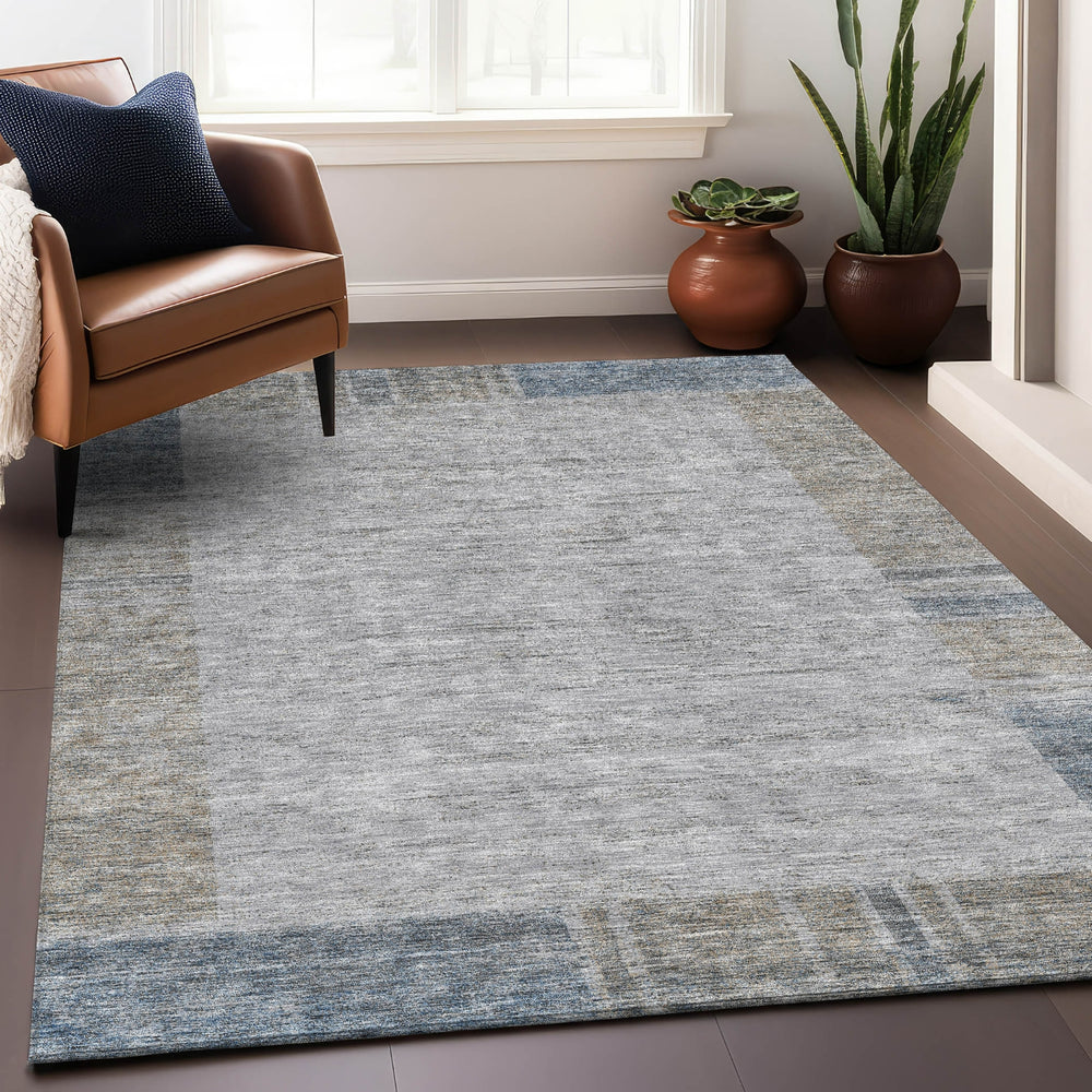 Piper Looms Mayfield Border AMF695 Taupe Machine Washable Area Rug Lifestyle Image Feature
