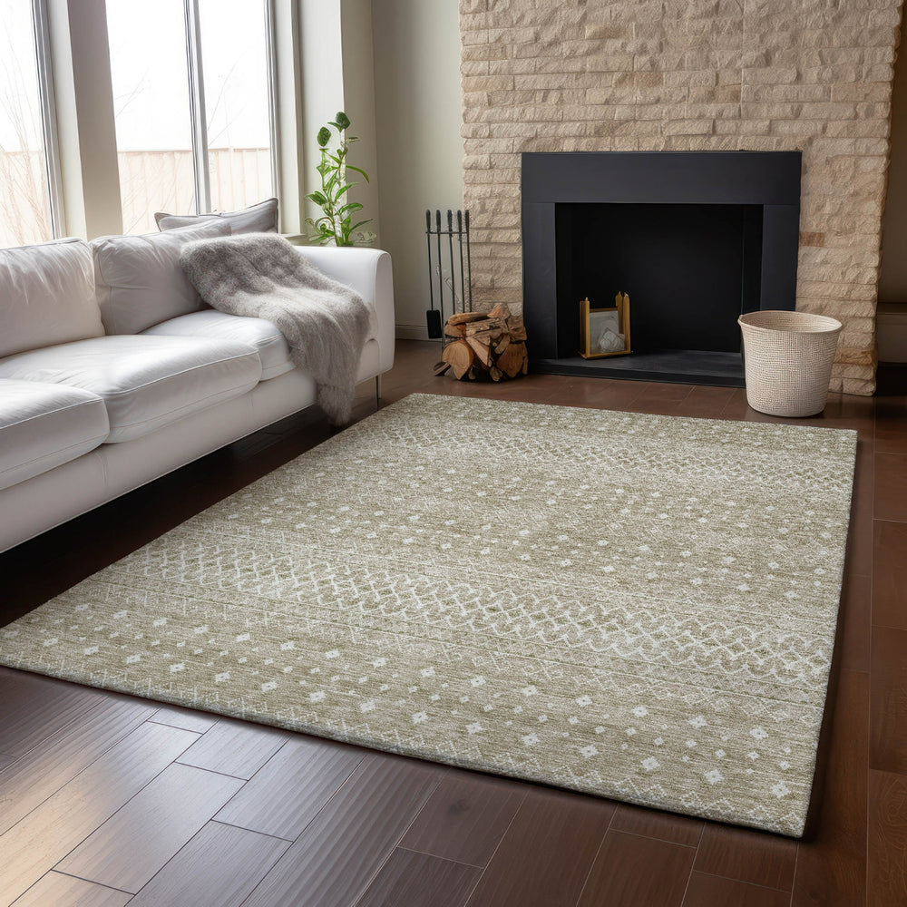 Piper Looms Mayfield Boho AMF709 Taupe Machine Washable Area Rug Lifestyle Image Feature