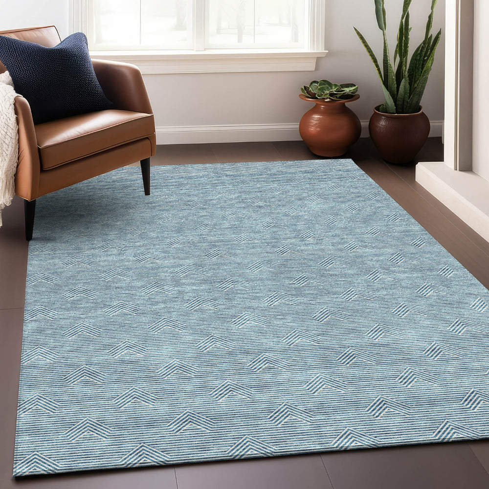 Piper Looms Mayfield Arrows AMF910 Teal Machine Washable Area Rug Lifestyle Image Feature