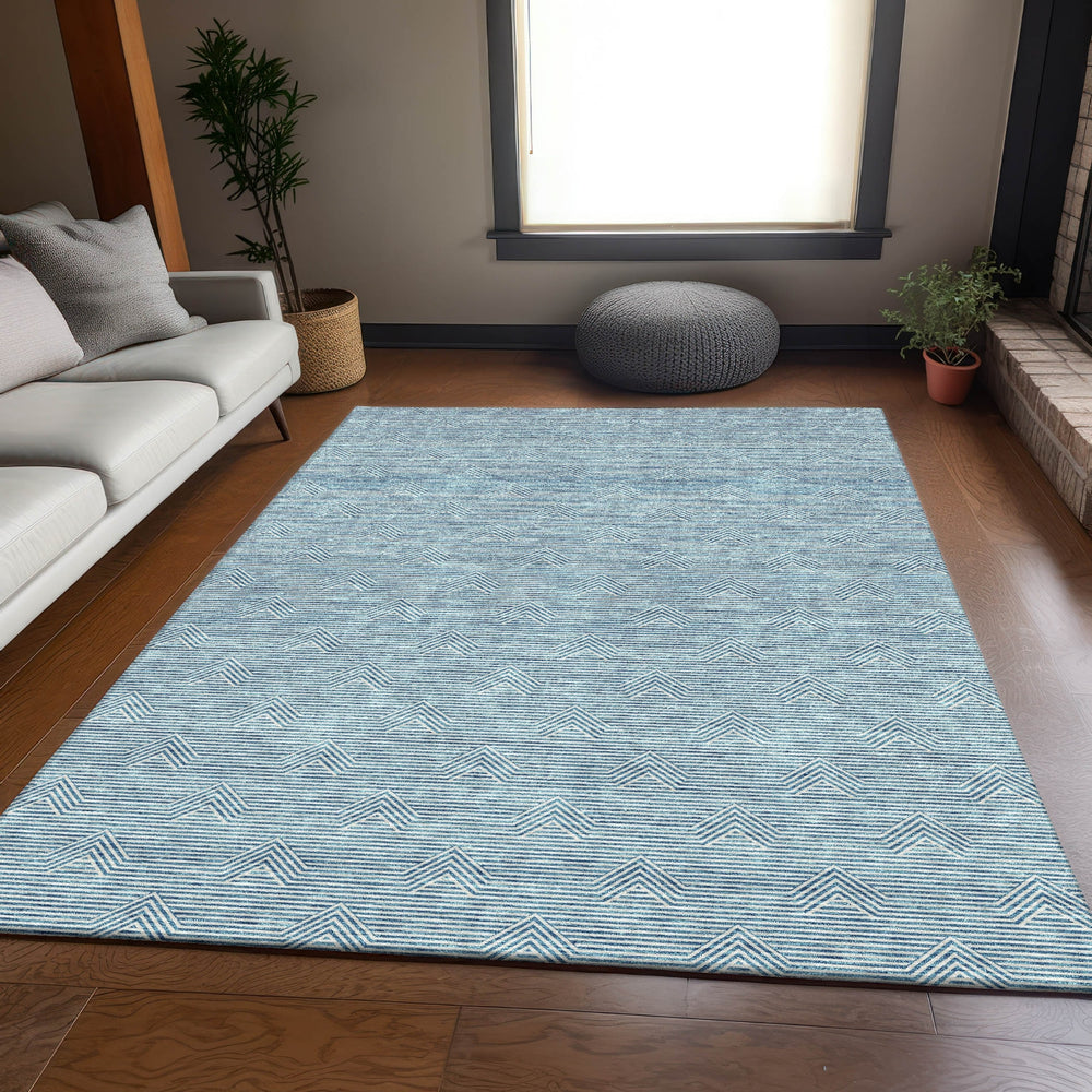 Piper Looms Mayfield Arrows AMF910 Teal Machine Washable Area Rug Lifestyle Image Feature