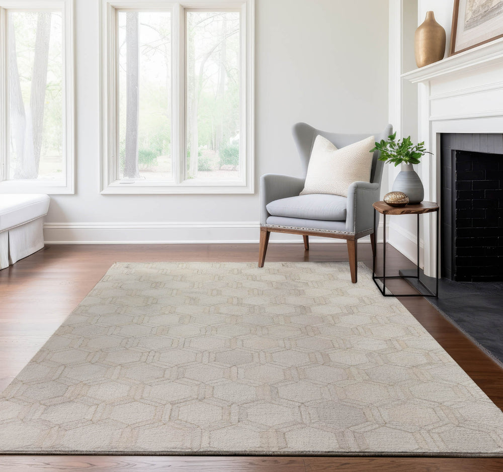 Piper Looms Mayfield Double Octagons AMF97 Ivory Machine Washable Area Rug Lifestyle Image Feature
